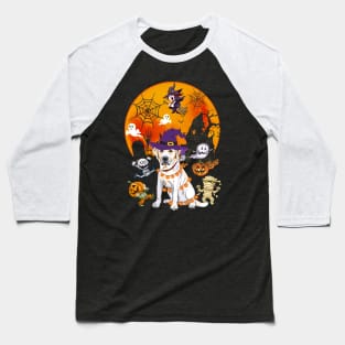 Labrador Witch Funny Dog Halloween Baseball T-Shirt